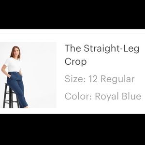 Everlane Straight-Leg Crop Pant in Royal Blue